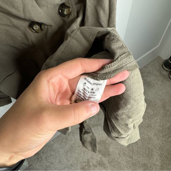 NWT Rhythm Verona Jacket Olive Cotton Linen Blend Size Small - Picture 7 of 8